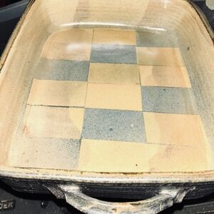 Checkered Stoneware Baking Dish
